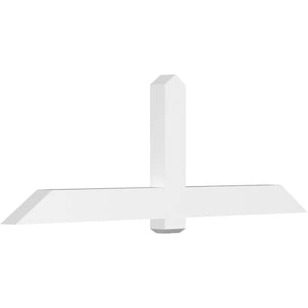 Ekena Millwork Eugene Architectural Grade PVC Gable Bracket, 84"W x 28"H x 4"D x 6"F, 8/12 Pitch GBP084X28X0406EUG00